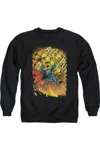 Gildan Superman Superman #1 Adult Crewneck Sweatshirt In Black