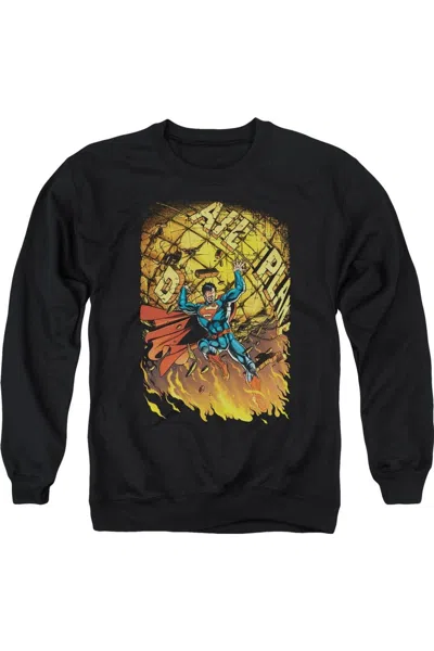 Gildan Superman Superman #1 Adult Crewneck Sweatshirt In Black