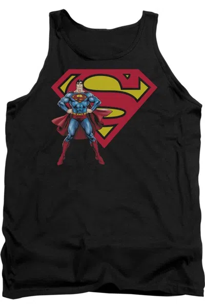 Gildan Superman Superman & Logo Adult Tank Top In Black