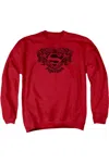 Gildan Superman Superman Dragon Adult Crewneck Sweatshirt In Red
