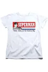 Gildan Superman Superman For President Short Sleeve Womens Tee / T-shirt In White
