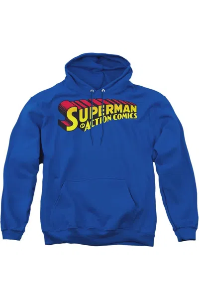 Gildan Superman Superman In Adult Pull Over Hoodie / Hooded Sweatshirt In Blue