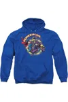 Gildan Superman Superman Vs Mongol Adult Pull Over Hoodie / Hooded Sweatshirt In Blue