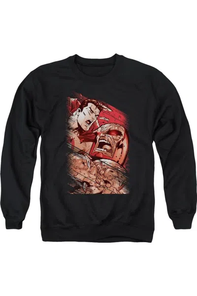 Gildan Superman Supes Vs Darkseid Adult Crewneck Sweatshirt In Black