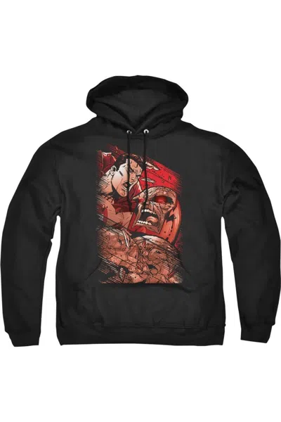 Gildan Superman Supes Vs Darkseid Adult Pull Over Hoodie / Hooded Sweatshirt In Black
