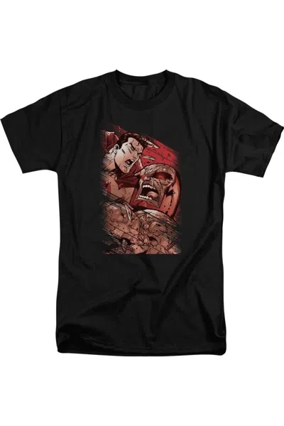 Gildan Superman Supes Vs Darkseid Short Sleeve Adult Tall Tee / T-shirt In Black