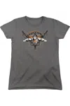 Gildan Superman Take Wing Short Sleeve Womens Tee / T-shirt In Pink