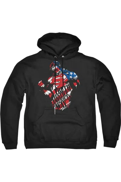 Gildan Superman The American Way Adult Pull Over Hoodie / Hooded Sweatshirt In Black