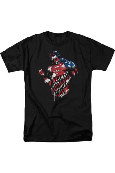 Gildan Superman The American Way Short Sleeve Adult Tee / T-shirt In Black