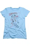 Gildan Superman To The Rescue Short Sleeve Womens Tee / T-shirt In Blue