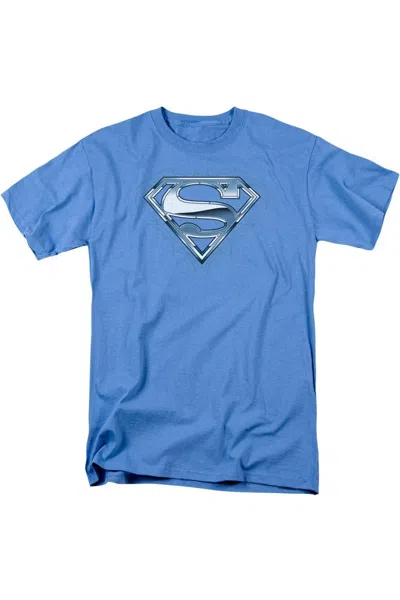 Gildan Superman Tribal Chrome Shield Short Sleeve Adult Tee / T-shirt In Blue