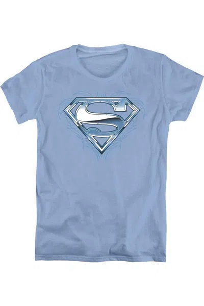 Gildan Superman Tribal Chrome Shield Short Sleeve Womens Tee / T-shirt In Multi