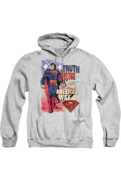 Gildan Superman Truth Justice Adult Pull Over Hoodie / Hooded Sweatshirt In Multi