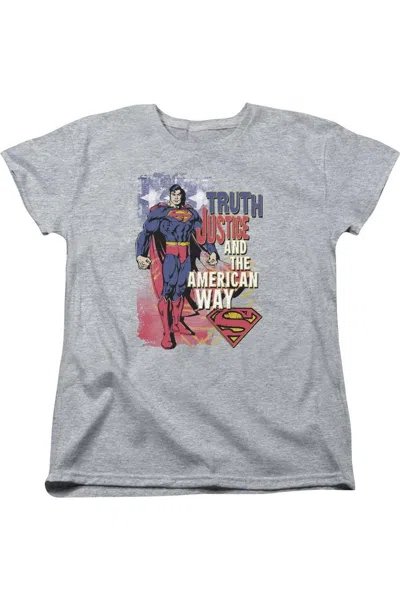 Gildan Superman Truth Justice Short Sleeve Womens Tee / T-shirt In Multi