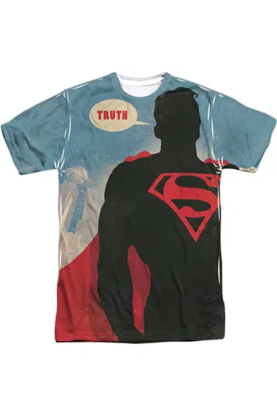 Gildan Superman Truth Short Sleeve Adult Poly Crew Tee / T-shirt In White