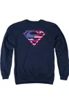 Gildan Superman U S Shield Adult Crewneck Sweatshirt In Blue