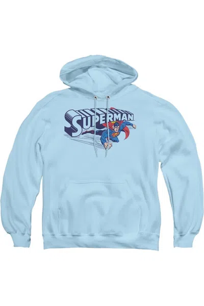 Gildan Superman Under Logo Adult Pull Over Hoodie / Hooded Sweatshirt In Blue