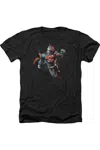 Gildan Superman Up In The Sky Adult Heather Tee / T-shirt In Black