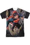 Gildan Superman Up Up Short Sleeve Adult Poly Crew Tee / T-shirt In White