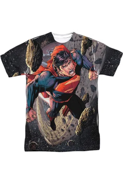 Gildan Superman Up Up Short Sleeve Adult Poly Crew Tee / T-shirt In White