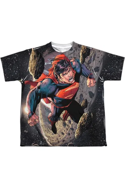 Gildan Kids' Superman Up Up Short Sleeve Youth Poly Crew Tee / T-shirt In Multi