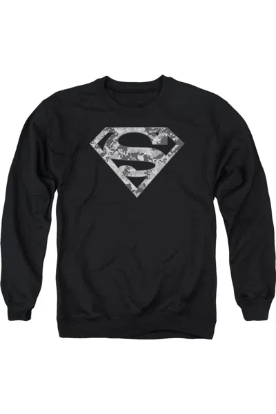 Gildan Superman Urban Camo Shield Adult Crewneck Sweatshirt In Black