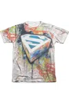 Gildan Superman Urban Shields (front/back Print) Adult 65/35 Poly/cotton Short Sleeve Tee / T-shirt In White