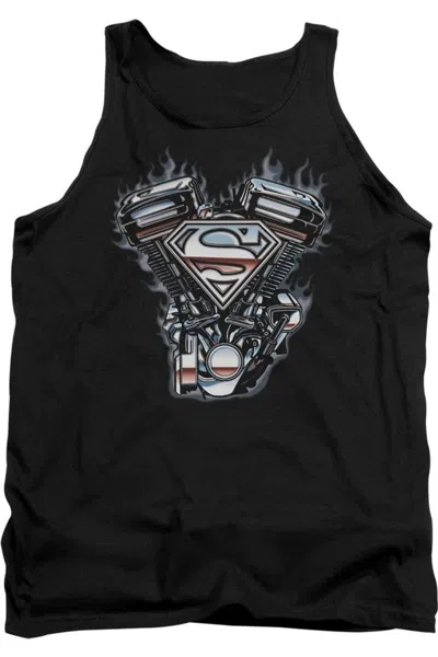 Gildan Superman V Twin Logo Adult Tank Top In Black