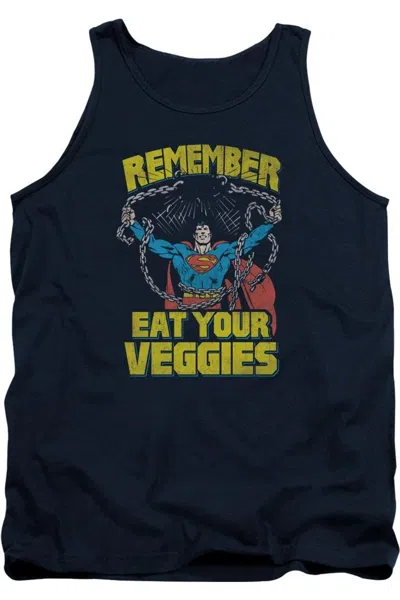 Gildan Superman Veggie Power Adult Tank Top In Blue