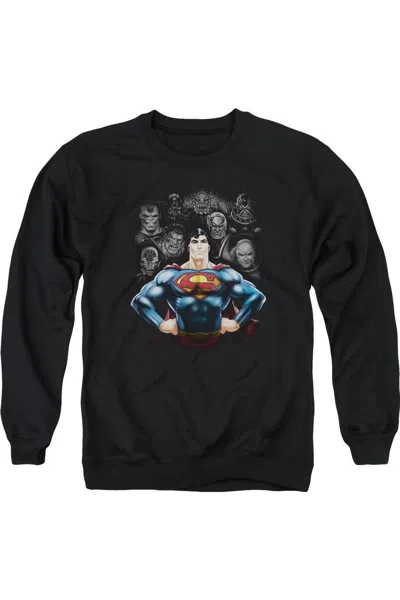 Gildan Superman Villains Adult Crewneck Sweatshirt In Black