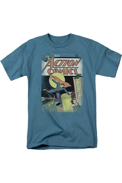 Gildan Superman Vintage Heroes Short Sleeve Adult Tee / T-shirt In Grey