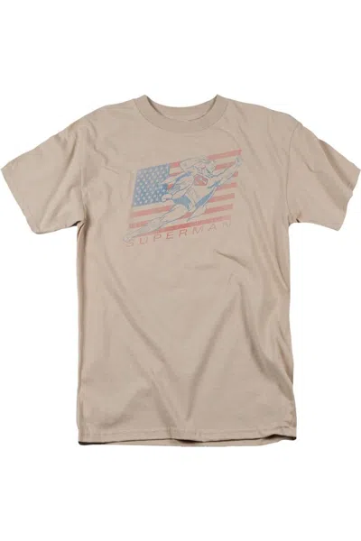 Gildan Superman Vintage Short Sleeve Adult Tee / T-shirt In Beige