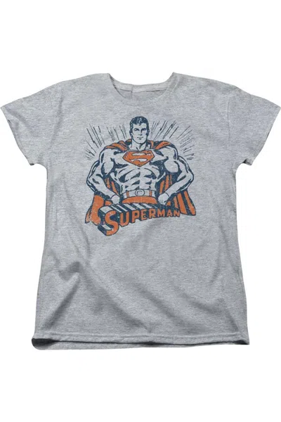 Gildan Superman Vintage Stance Short Sleeve Womens Tee / T-shirt In Multi
