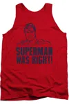 Gildan Superman Was Right Adult Tank Top In Red