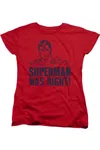 Gildan Superman Was Right Short Sleeve Womens Tee / T-shirt In Red