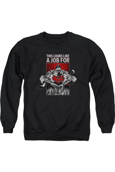 Gildan Superman Watchful Eye Adult Crewneck Sweatshirt In Black