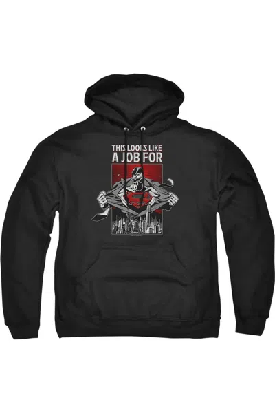 Gildan Superman Watchful Eye Adult Pull Over Hoodie / Hooded Sweatshirt In Black