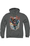 Gildan Superman Within My Grasp Adult Pull Over Hoodie / Hooded Sweatshirt In Pink