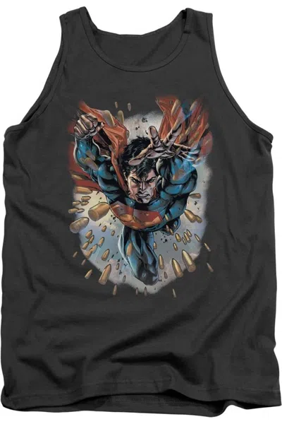 Gildan Superman Within My Grasp Adult Tank Top In Pink
