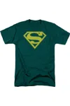 Gildan Superman Yellow & Green Shield Short Sleeve Adult Tee / T-shirt In Green
