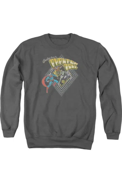 Gildan Superman Zod Greetings Adult Crewneck Sweatshirt In Pink