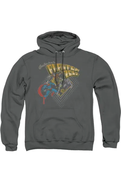 Gildan Superman Zod Greetings Adult Pull Over Hoodie / Hooded Sweatshirt In Pink