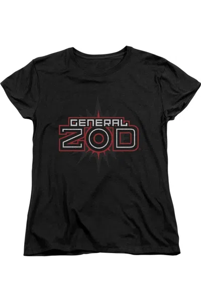 Gildan Superman Zod Logo Short Sleeve Womens Tee / T-shirt In Black