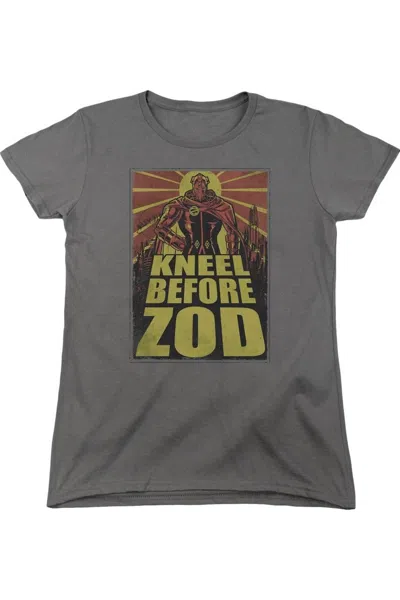 Gildan Superman Zod Poster Short Sleeve Womens Tee / T-shirt In Pink
