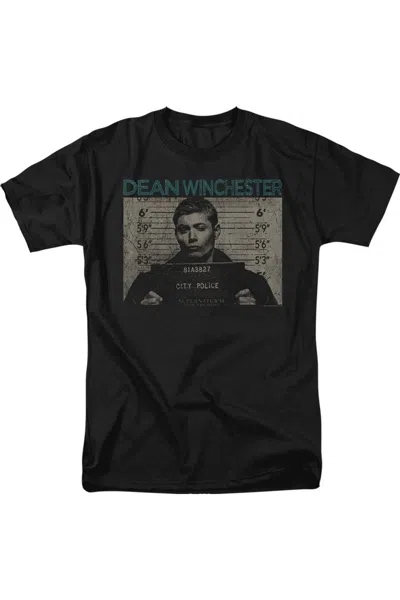 Gildan Supernatural Dean Mug Shot Short Sleeve Adult Tee / T-shirt In Black