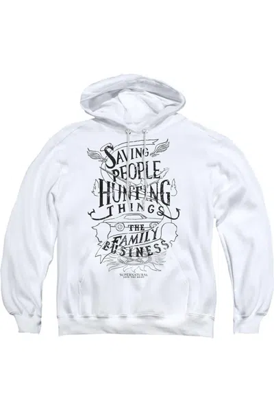 Gildan Supernatural Family Business Adult Pull Over Hoodie / Hooded Sweatshirt In White