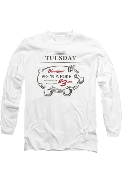 Gildan Supernatural Pig N Poke Long Sleeve Adult Tee / T-shirt In White