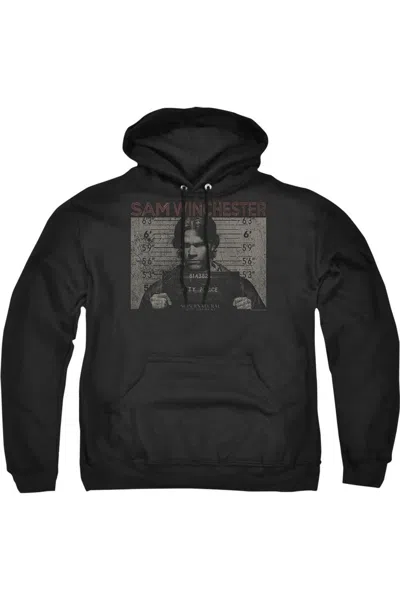 Gildan Supernatural Sam Mug Shot Adult Pull Over Hoodie / Hooded Sweatshirt In Black