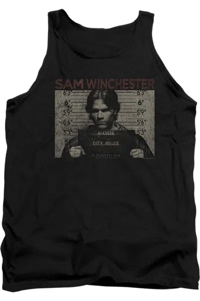 Gildan Supernatural Sam Mug Shot Adult Tank Top In Black