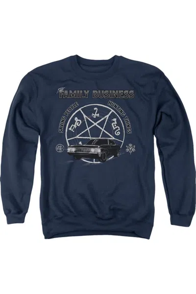 Gildan Supernatural Saving People And Hunting Adult Crewneck Sweatshirt In Blue